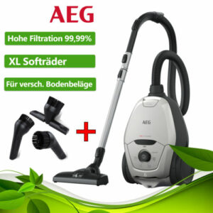 AEG Staubsauger Bodenstaubsauger mit Beutel Sauger Teppich Düse HEPA Hygiene NEU