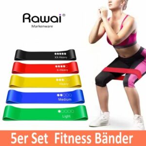 5er Set Fitnessbänder Sport Widerstandsband Gummiband Gymnastikband Figu schlank