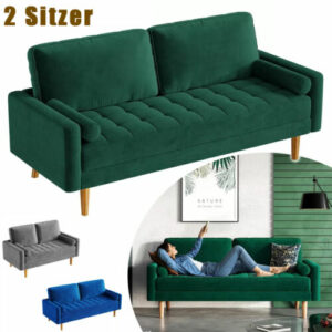 2 Sitzer Sofa Loveseat Kleine Sofa mit 2 Kissen und Armlehnen Sofa Set Loungsofa