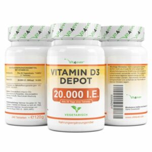 Vitamin D3 20.000 I.E. 240-720 Tabletten Hochdosiert mit 20000 IE IU D