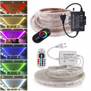 230V RGB LED Strip Streifen Dimmbar Lichtleiste Lichtband Licht Mehrfarbige Band