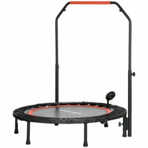 102 cm Fitness-Trampolin Faltbares Mini-Trampolin mit Haltegriff, LCD-Monitor