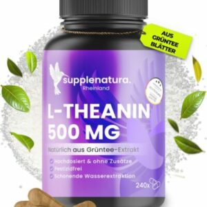 L-Theanin 500mg hochdosiert - 240 Kapseln Grüntee Extrakt Made in Germany