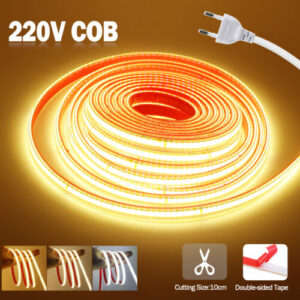 230V COB LED Streifen Stripe Wasserdicht Selbstklebend Lichtband Lichterkette