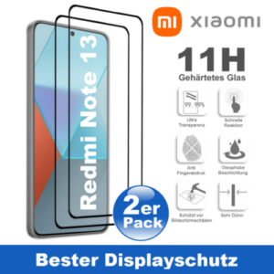 2x Panzerfolie Glas für Xiaomi Redmi Note 13 Serie Displayschutz 11H Echtglas