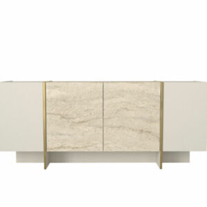 Sideboard Beige Granit Optik Kommode Anrichte Tisch Beistelltisch Schrank