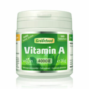 Vitamin A, 4000 iE, hochdosiert, 180 Tabletten. Vegan.