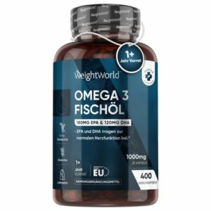 Omega 3-400 Kapseln 1+ Jahr Vorrat-1000mg Fischöl pro Tag - Essentielle Omega...