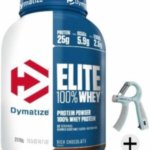 Dymatize Elite 100% Whey Protein 2170 gr Reich Schokolade+ Free Handtrainer