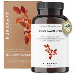 Kurkraft Bio Ashwagandha Kapseln - Hochdosiert (660mg je Kapsel) - Vegan