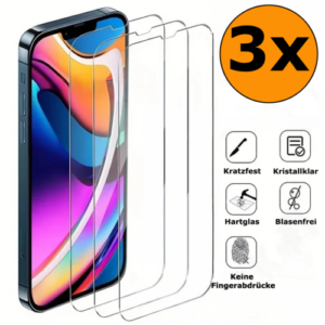 3x Panzerfolie für iPhone 16 15 14 13 12 11 8 SE Pro Max Echt Schutzglas iPhone