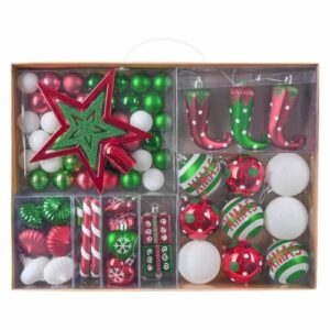 Weihnachtskugeln 70 TLG. Kunststoff Christbaumkugeln Weihnachtsdeko Set Plas...