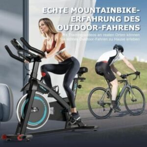 Wenoker Heimtrainer Fahrrad, Indoor Cycling Bike mit LCD-Monitor, Heimtrainer