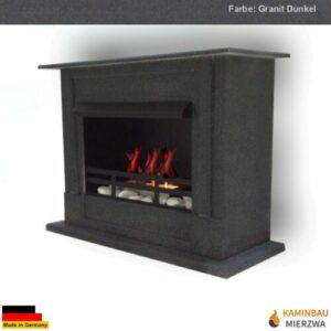 Ethanolkamin Kamin Gelkamin Modell Emily Premium Granit dunkel incl 21 teil. Set