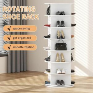 Drehbares Schuhregal mit 7 Ebenen, drehbares 360°Schuhregal,drehbar Schuhschrank