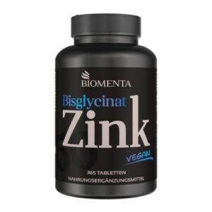 [59,25€/1kg] Zink Tabletten 50mg –BIOMENTA- 365 St.– hochdosiert – 25mg teilbar