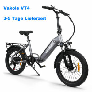 Vakole VT4 250W Faltbares Elektrofahrrad 20 Zoll Klapprad E-bike Herren/Damen