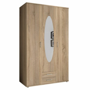 clever pick Drehtürenschrank - Sonoma Eiche - Spiegel - 195 cm Kleiderschrank