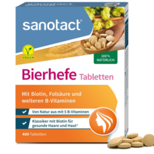 sanotact Bierhefe Tabletten 400 Tabletten 100% natürliche Bierhefe 6 B-Vitaminen