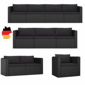 Gartenmöbel Poly Rattan Lounge 1/2/3-Sitzer Sofa Gartensessel Sitzgruppen