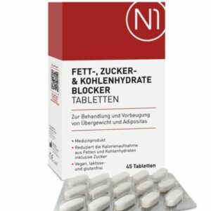 N1 FETT-, ZUCKER & KOHLENHYDRATE BLOCKER - 45 Tabletten - Medinzinprodukt