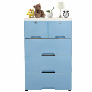 Sideboard Blau Hochglanz  102*50*32cm Schubladenkommode Anrichte Schrank DE