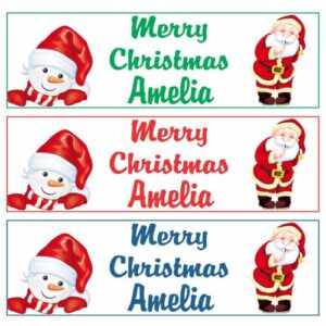 2 PERSONALISIERTE FROHE WEIHNACHTEN PARTY BANNER WEIHNACHTSDEKO WEIHNACHTSMANN & SCHNEEMANN