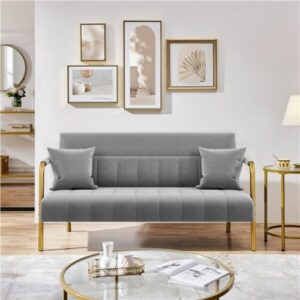 1/2 Sitzer Polstersofa mit Armlehnen & Beine aus Metall Loveseat für Wohnzimmer