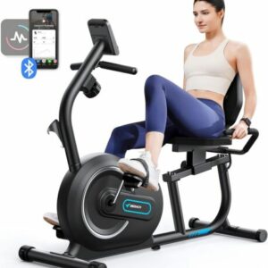 MERACH S08 Horizontal Heimtrainer Einstellbaren 8 Widerstandsstufen Bluetooth