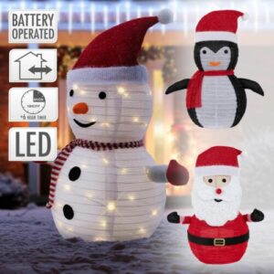 LED Weihnachtsmann Weihnachtsdeko Gartendeko Winter faltbar Dekofigur Timer 68cm