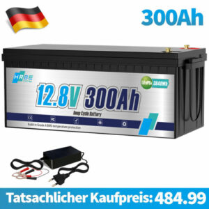 12V 300Ah LiFePO4 Lithium Batterie Solar Wohnmobil Boot Akku BMS 15000+Zyklen