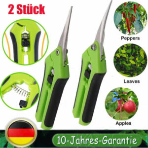 2 Stück Gartenschere Astschere Pflanzen Trimmen Ernte scharfer Trimmer NEU~