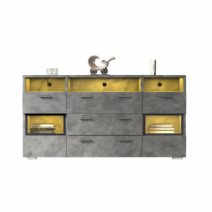 Sideboard Mit LED-Licht Kommode Highboard Anrichte Beistellschrank Betonoptik