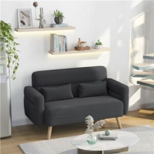 Kleines Sofa Mini Couch Modernes Loveseat Polstersofa mit Lendenkissen