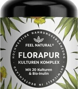 Florapur Kulturen Komplex - 20 Bakterienkulturen & Bio Inulin, 180 Kapseln vegan