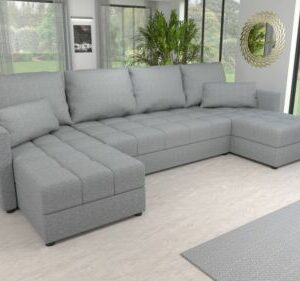 Sofa Couch Garnitur Sofagarnitur BELLA U mit Schlaffunktion Wohnlandschaft