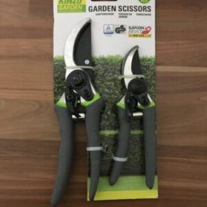 KINZO Gartenschere 2er Set Grau (12177) Gartenscheren mit Arretierung 21 + 16cm