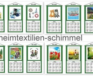 Textiler Wandkalender 2025 Textilkalender Stoffkalender Kalender Baumwolle 35x65