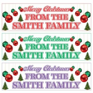 2 personalisierte Banner Frohe Weihnachten von der Familie Smith Weihnachten Event Deko