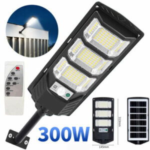 300W LED Solar Straßenlampe mit Bewegungsmelder Straßenlaterne Solarleuchte IP65