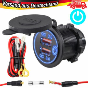 Auto 66Watt Schnell Ladegerät USB & USB-C | Handy KFZ Zigarettenanzünder Bündig