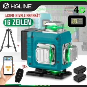 4D Line Laser Level Wasserwaage 360° Kreuzlinienlaser Selbstnivellierend +Stativ