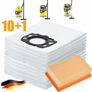 10x Staubsaugerbeutel + Filter Ersatz für Kärcher 2.863-006.0 WD4 WD5 WD6 MV4 DE