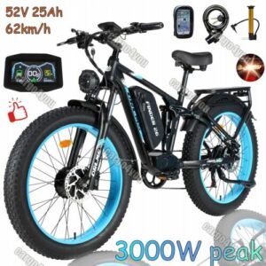 52V 3000W Elektrofahrrad E-Fahrrad 25Ah E-Mountainbike OffRoad 26 zoll 62km/h EU