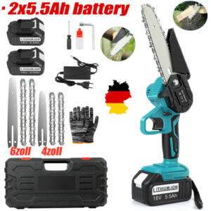 4+6 Zoll Akku Kettensäge Elektro Mini Kettensägen Handkettensäge für Makita 18V