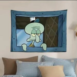 Thaddäus Fensterblick Wanddekoration Cartoon Tuch - Spongebob Schwammkopf