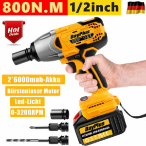 Akku-Schlagschrauber 1/2 Zoll Spannfutter,hohes Drehmoment 800N.m 6.0 Ah battery