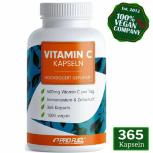 Vitamin C 500 mg Hochdosiert – 365 Kapseln Gepuffert Calciumascorbat, Top Qualit