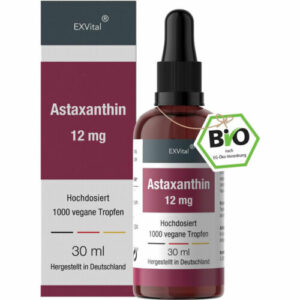 BIo Astaxanthin Tropfen hochdosiert vegan | 100% natürliches Astaxanthin 30ml