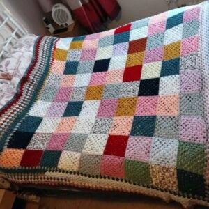 Doppelbett Häkel Granny Square Decke Tagesdecke Afghanisch